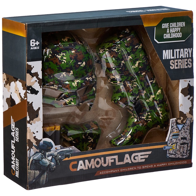 YBX Camouflage Printed Gun with Soft Bullets and Mask