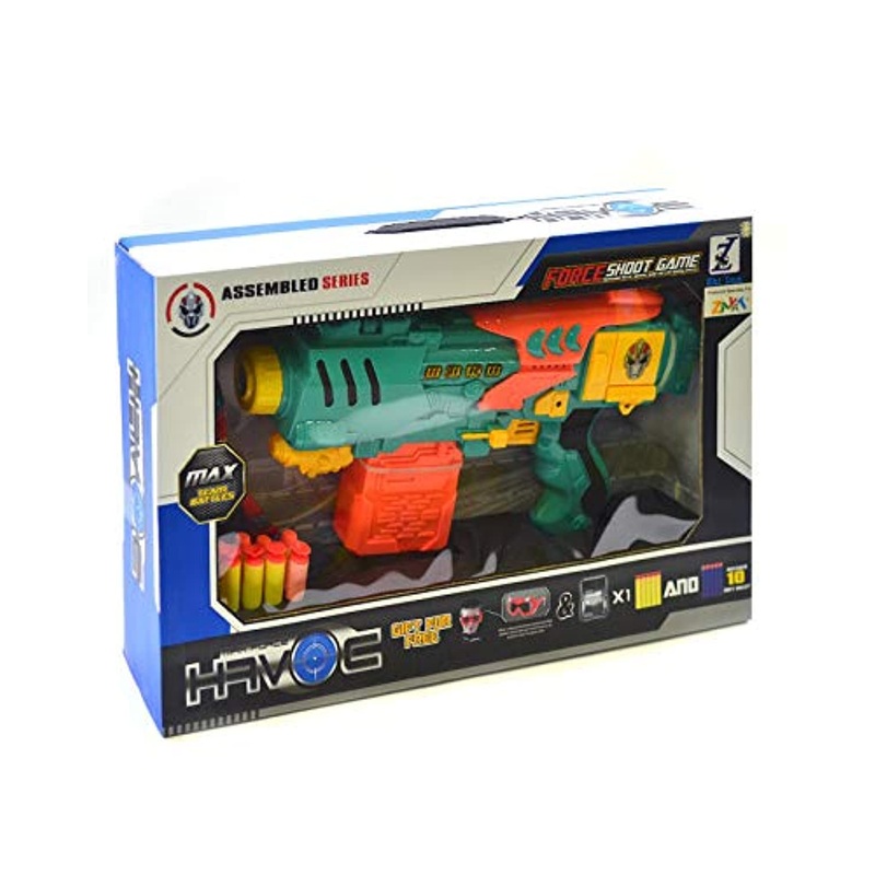 Zayat Force Shoot Gun with Soft Bullets for Boys - Multi Color