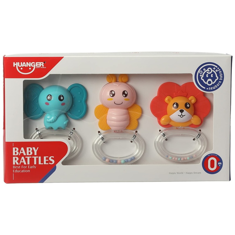 Huanger baby rattle and tetther set, 3 pieces