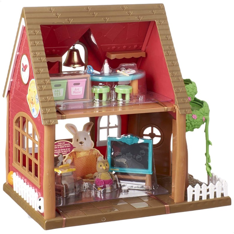 Lil Woozez Woodland School House Playset for Kids, 16 Pieces