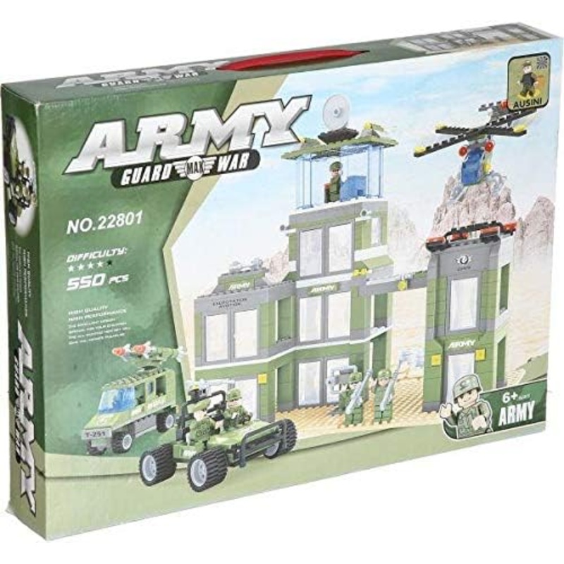 Ausini Army Guard Max War Army Base Construction Toy For Kids, 550 Pieces - Multi Color