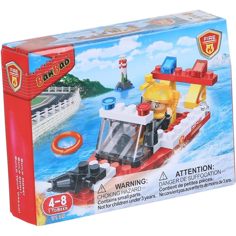Banbao - Fire Series - Fire Rescue Boat (62 pieces)- Model 7199