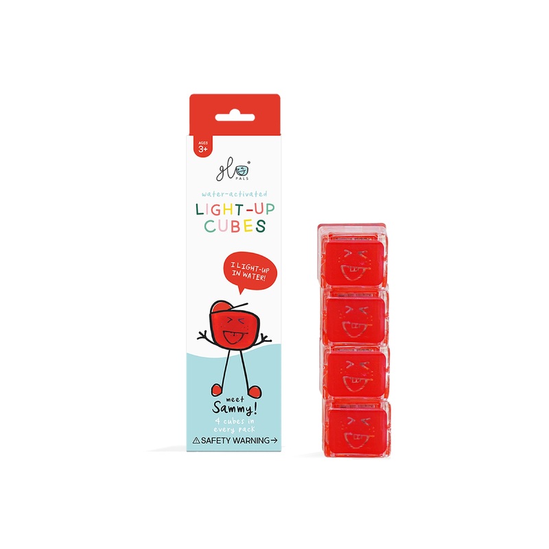 Sammy- Glo Pals 4-Pack  Red Light Up Cubes