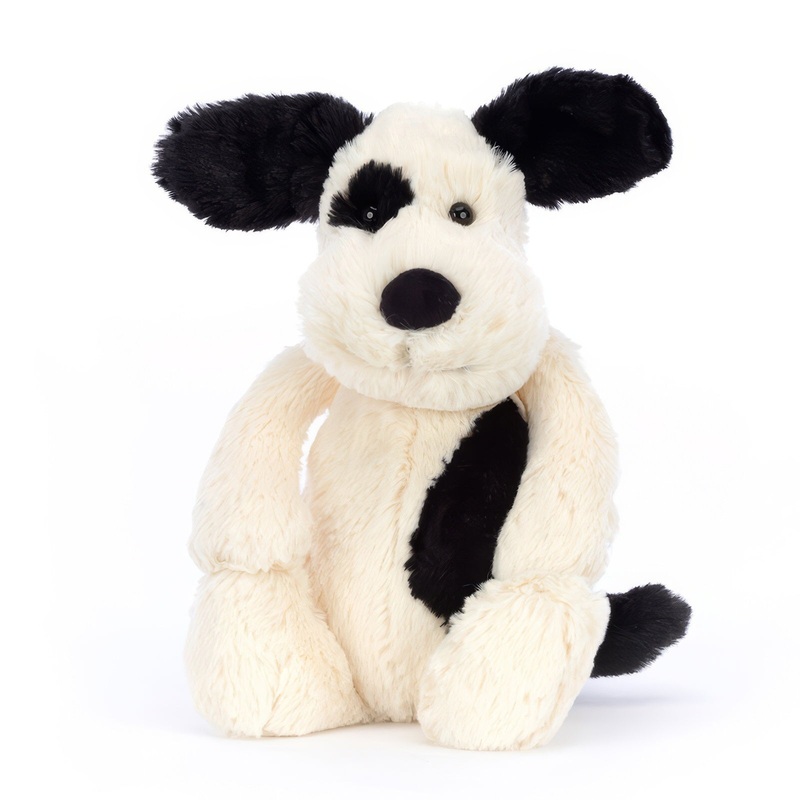 Black & Cream Puppy Plush Toy