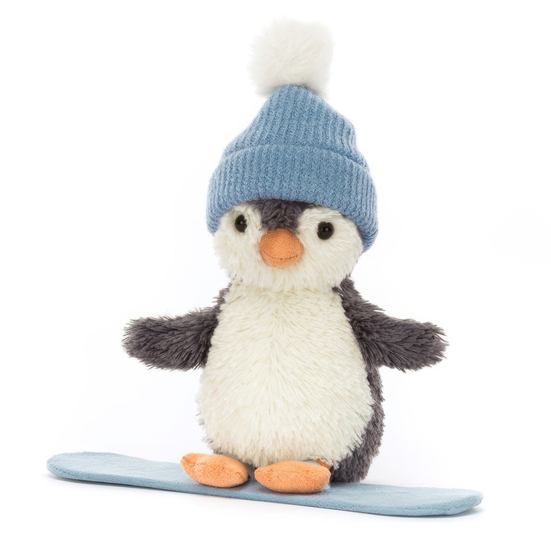Peanut Penguin Snowboarding Plush Toy