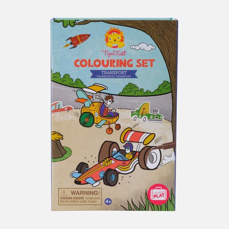 Tiger Tribe Colouring Set Transport