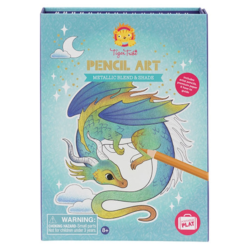 Tiger Tribe Pencil Art Metallic Blend & Shade Mystical Dragon Set