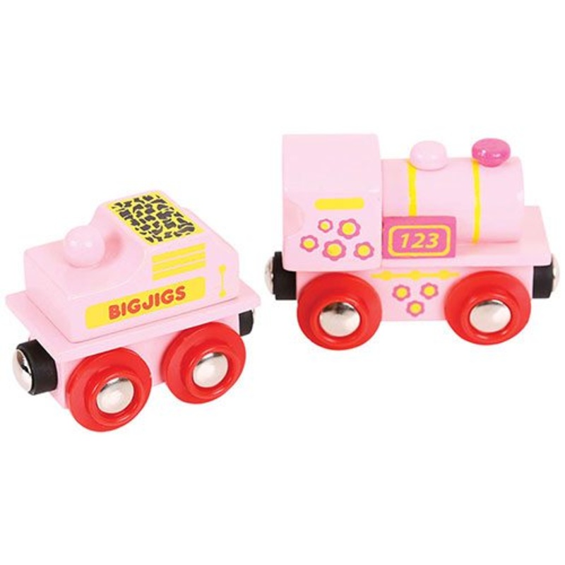 Wooden Train Big Jigs Pink 123 Engine