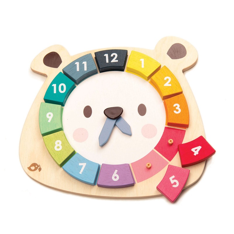 Tender Leaf Wooden Toy Bear Colours Clock