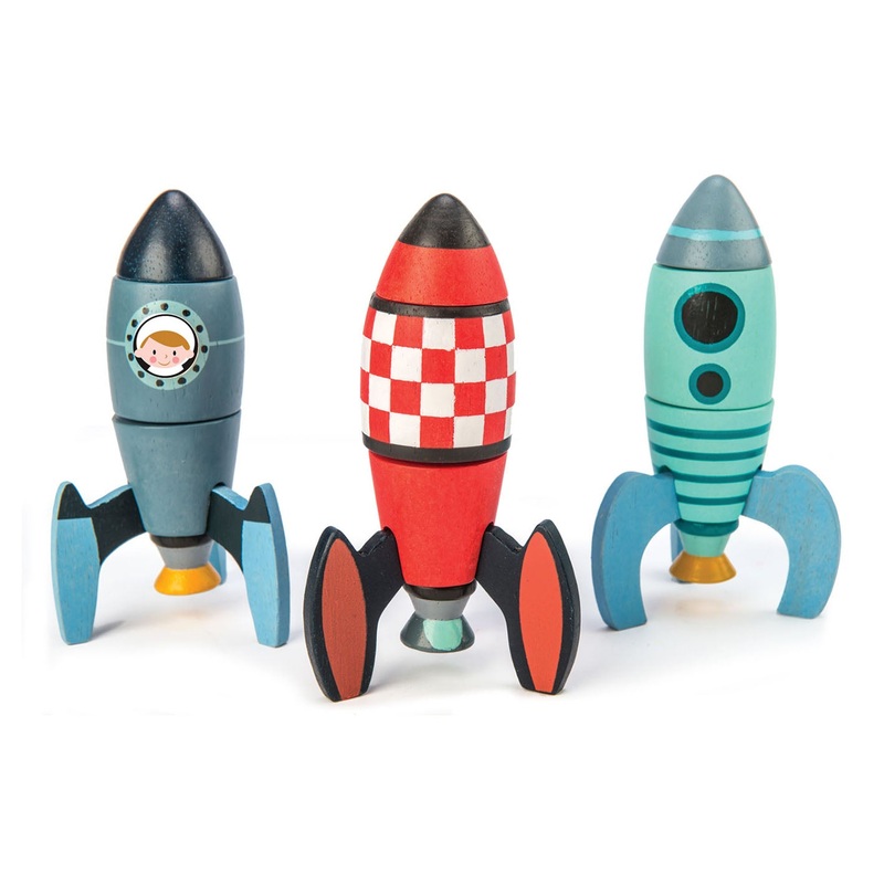 Tender leaf Wooden Toy Rocket Construction