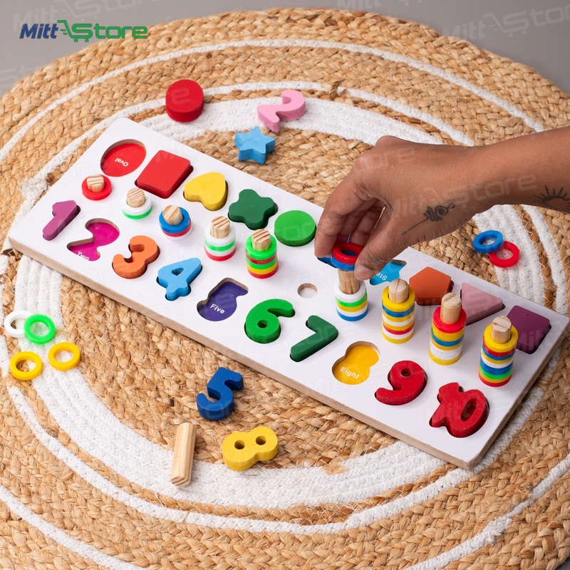 Wooden 0 to 9 Counting Number Learning Puzzle  Fun & Educational Toy for Kids