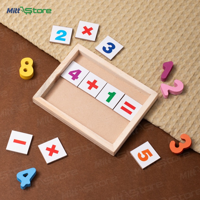 Wooden Number Chips Set  Hands-on Math Learning for Kids
