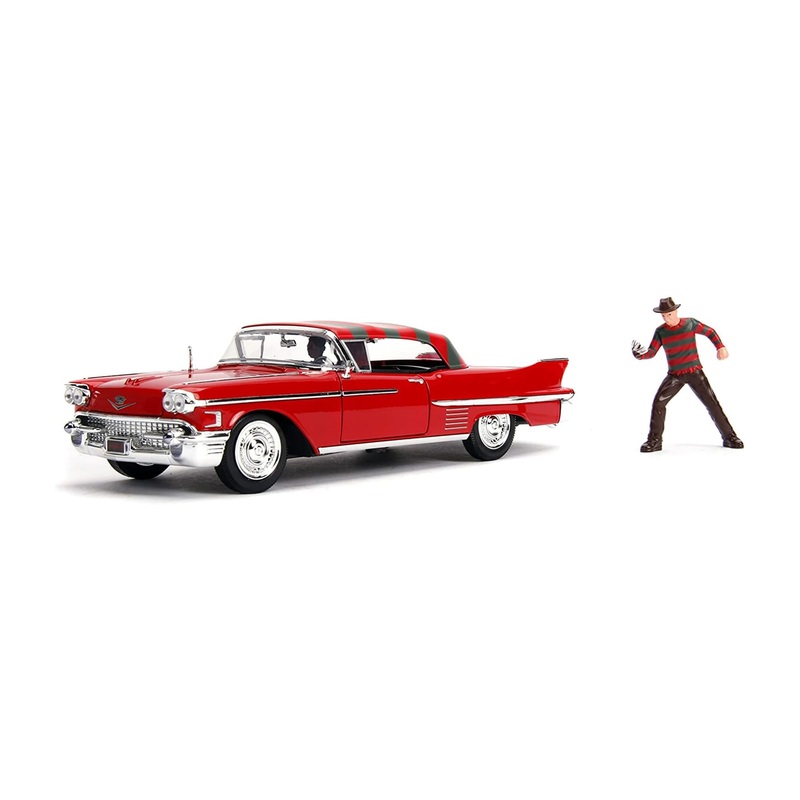 Nightmare On Elm Street 1:24 Freddy 58 Cadillac Series 62 Diecast Car and Figure