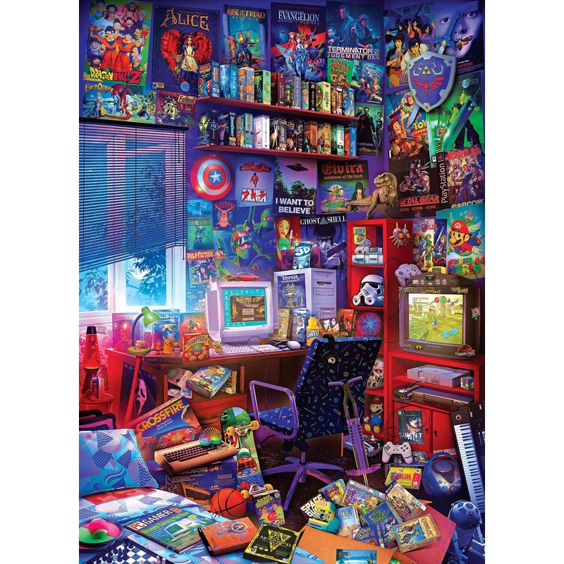 '90s Game Room Pop Culture 1000 Piece Jigsaw Puzzle