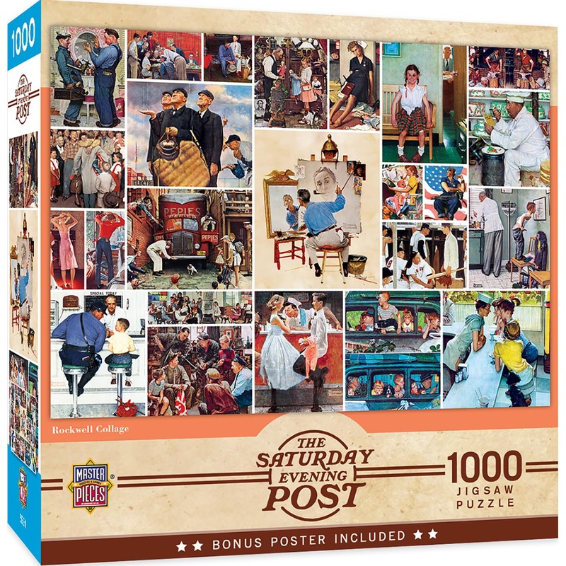 Saturday Evening Post Rockwell Collage 1000 Piece Jigsaw Puzzle