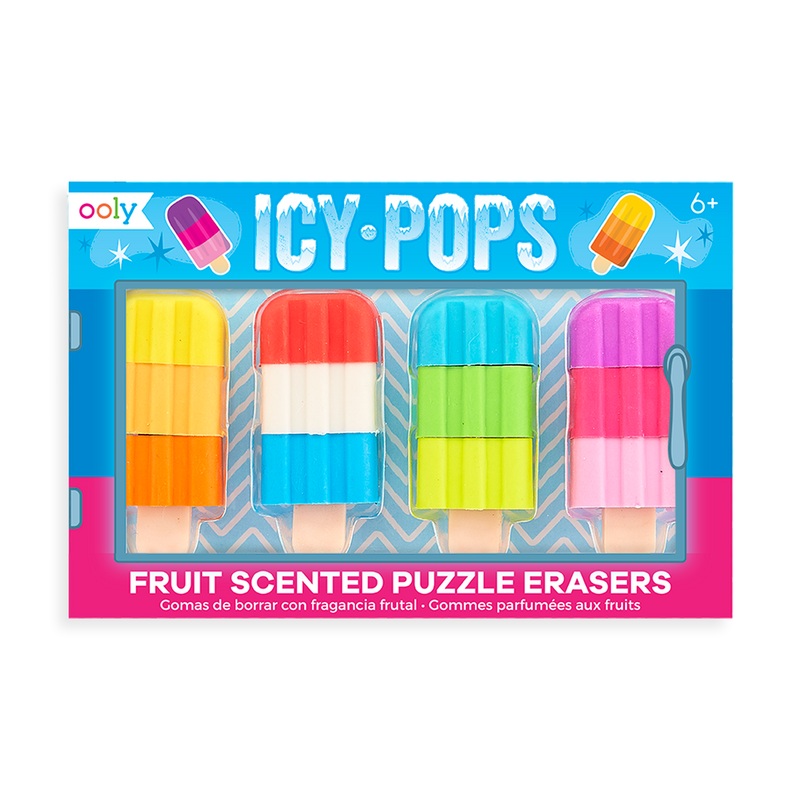 Icy Pops Fruit Scented Puzzle Erasers