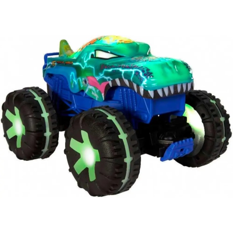 Hot Wheels Monster Trucks 1:15 Scale Mega-Wrex Alive Remote-Control Vehicle, Battery-Powered Rc With Interactive Lights & Sounds