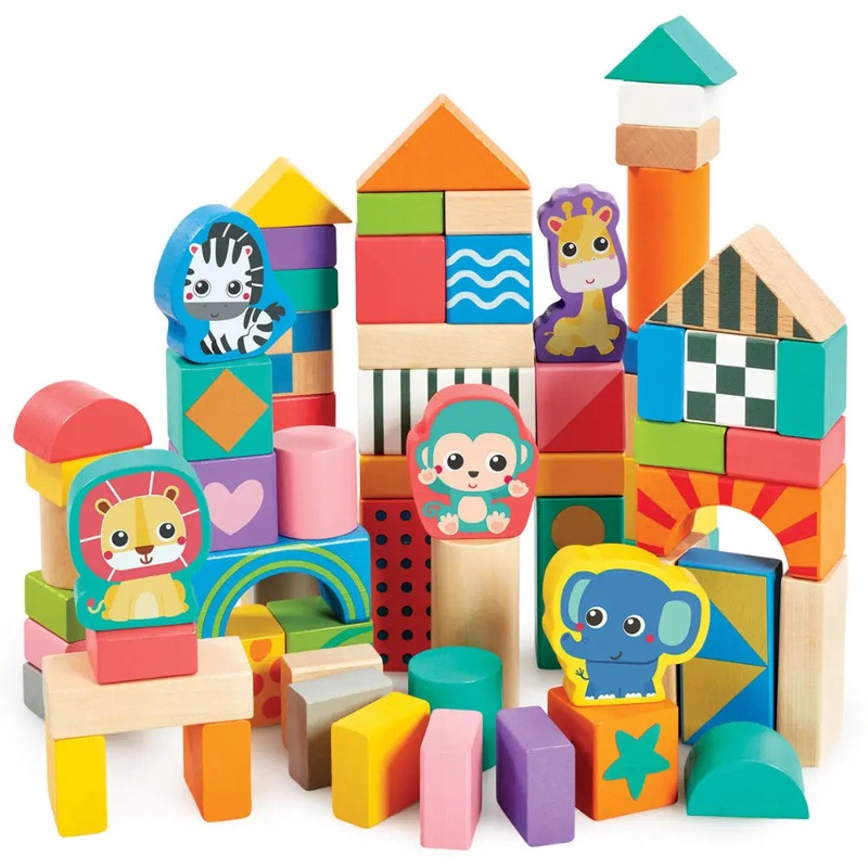 Elc Classic Wood Tub Of Blocks