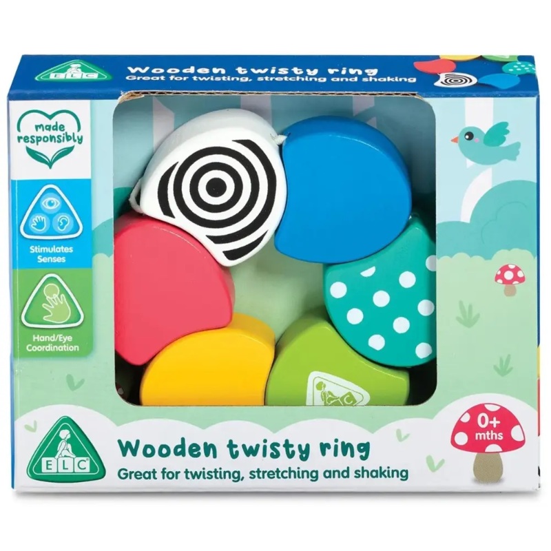 ELC Classic Wood Twisty Rainbow Ring