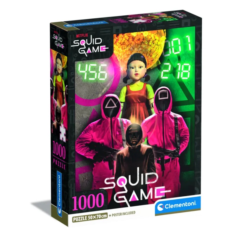Clementoni Puzzle HQC Squid Game+Poster 1000pcs