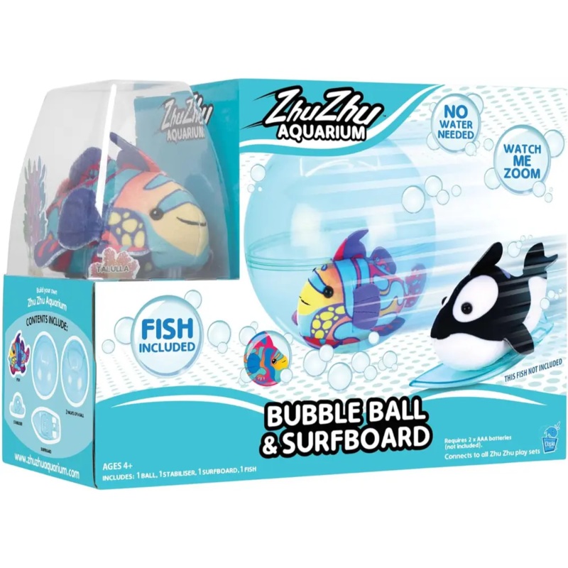 Zhuzhu Aquarium Bubble Ball and Surfboard with Fish