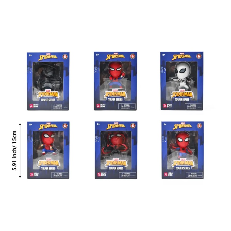 Spiderman Tower Series with Window Box 6Asst