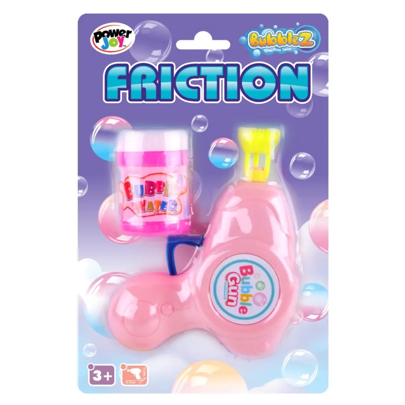 Power Joy Bubble Friction Mini Gun Asst