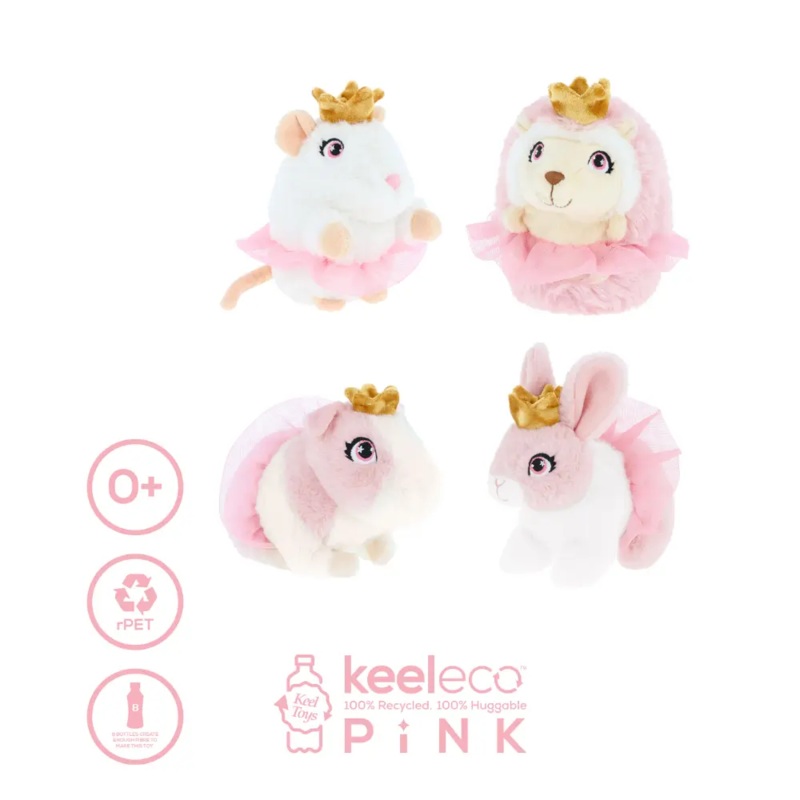 Keeleco Pink Animals 14cm 4Asst