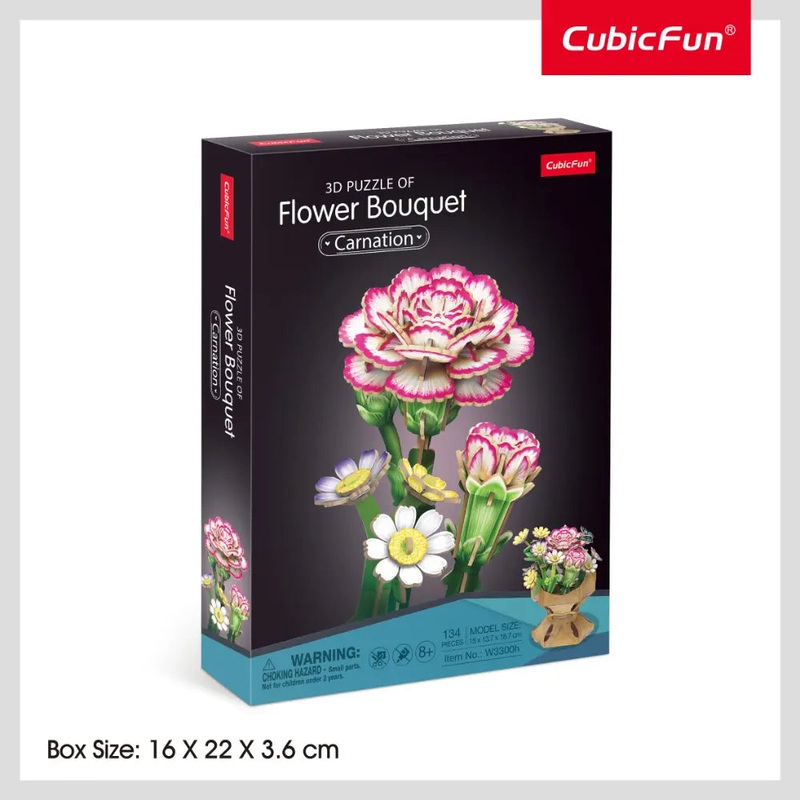 3D Puzzle Carnation Flower Bouquet 134pieces
