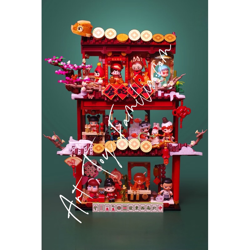 Wealthy Snake's New Year Celebration - Fortunate Hand Series Block Figures - -