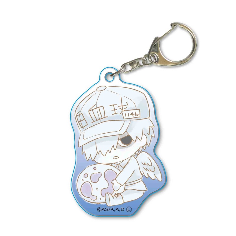 Cells at Work!: Gyugyutto Acrylic Keychain Angel Series -Design produced by Sanrio-: White Blood Cell (Neutrophil)