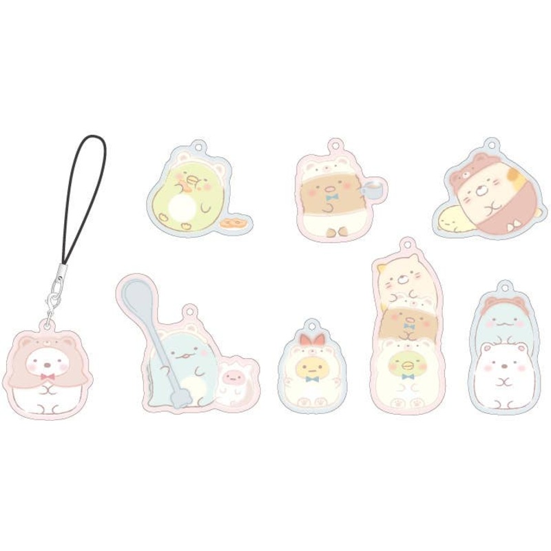 Sumikko Gurashi: Ouchi de Kuma Cafe Metal Charm Strap 1Box 8pcs