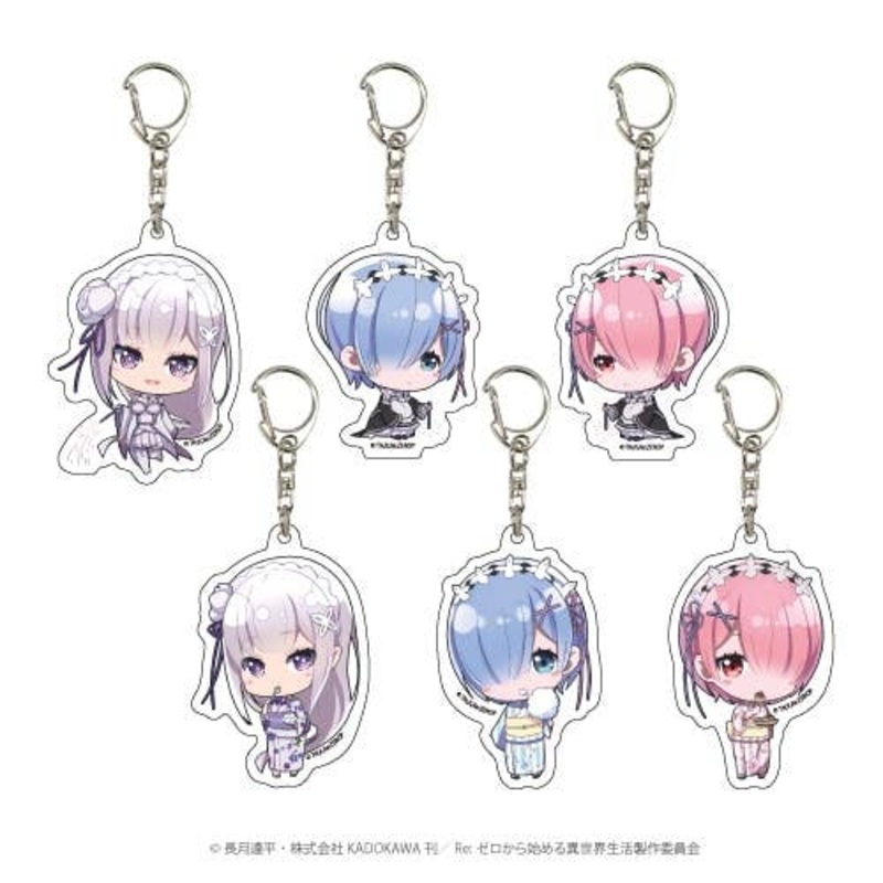Re:Zero - Starting Life in Another World: Acrylic Keychain Vol.01: Summer Ver. (Mini Chara) 1Box 6pcs