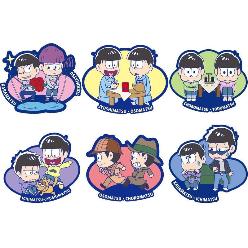 Rubber Mascot Buddy Colle Osomatsu-san Onaji Kao Demo, Mainichi Omoshiroi Yo Na!: 1Box (6pcs)