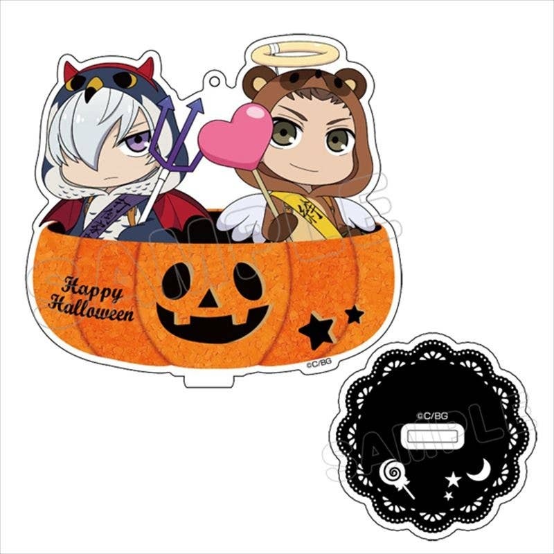 Gakuen Basara: Animarukko Pair Acrylic Keychain with Pedestal: Ieyasu & Mitsunari Halloween Ver.