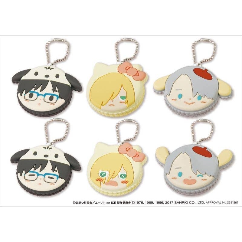 Character Macaron Yuri on Ice x Sanrio Characters Trading Strap: 1Box (6pcs)