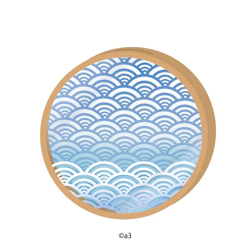 Maru Chara Frame 22: Seigaiha (Indigo) (Protective Case for Keychains)