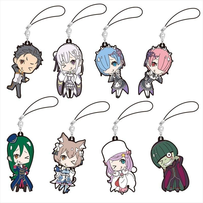 Re:Zero Starting Life in Another World Tehepero Rubber Strap: 1Box (8pcs)