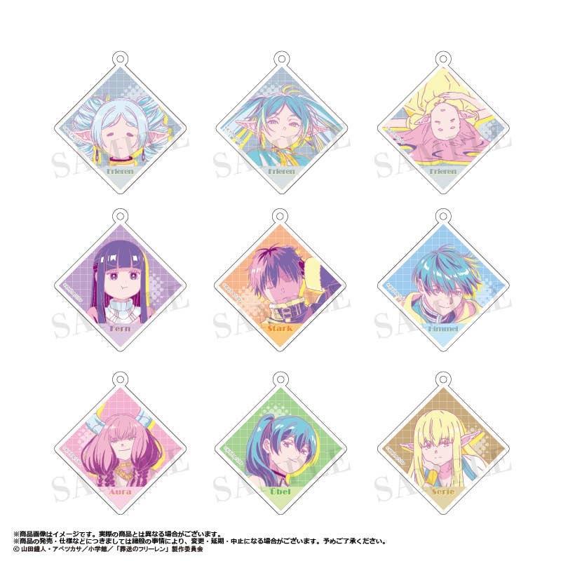 Tv Anime Frieren: Beyond Journey's End: Trading Acrylic Keychain Retro Pop Style 1Box 9Pcs