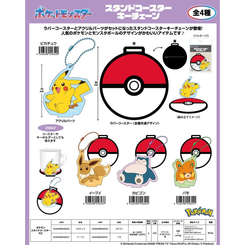 Pokemon: Stand Coaster Keychain Eevee