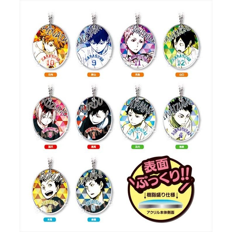 Haikyu!! AcrylicRound Keychain: 1Box (8pcs)