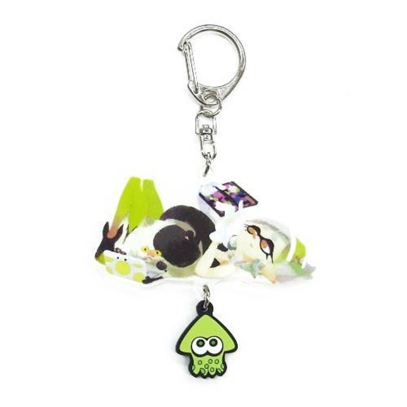 Splatoon Acrylic Keyholder with Rubber Squid #2 Marie & Judd