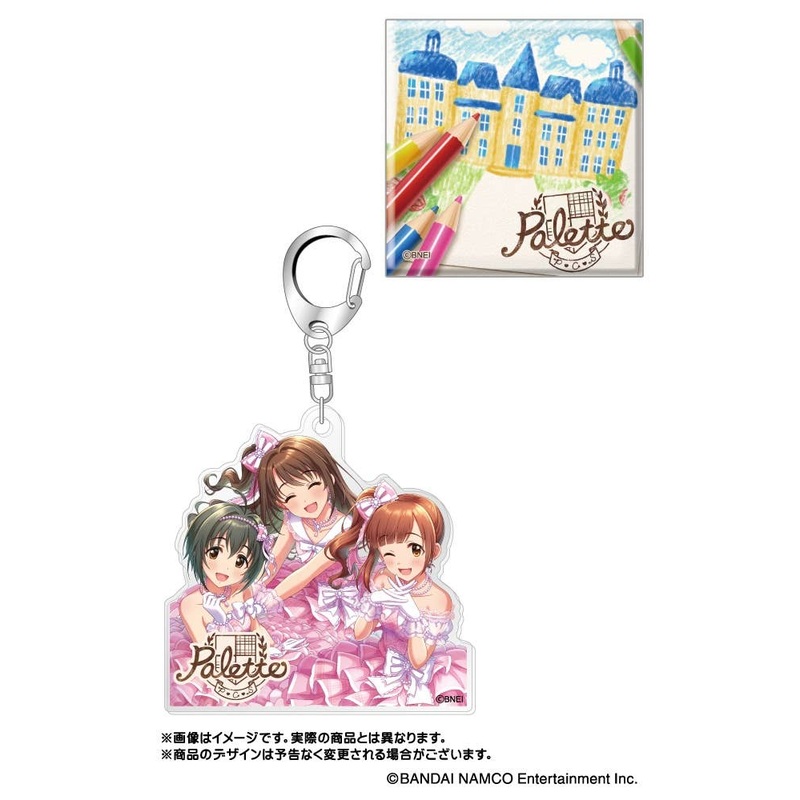 The Idolmaster Nowpre: Acrylic Keychain & Jacket Can Badge Set Palette
