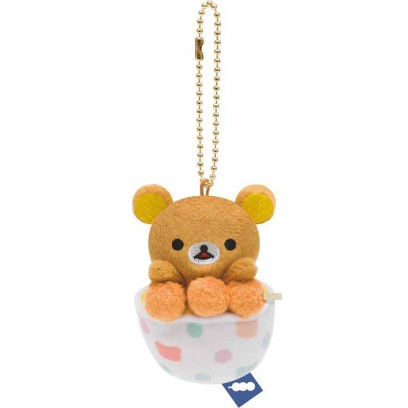 Rilakkuma: Mini Mini Puffed Up Mascot Keychain Rilakkuma Dumplings & Bowl