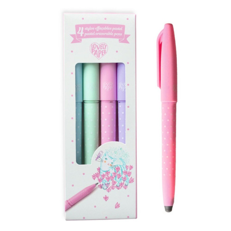 "Djeco - 4 Pastel erasable pens"