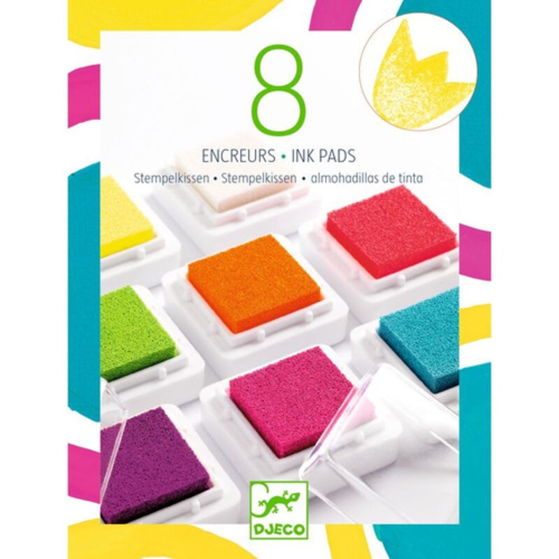 "Djeco - 8 Pop Ink Pads and 1 Cleaner"