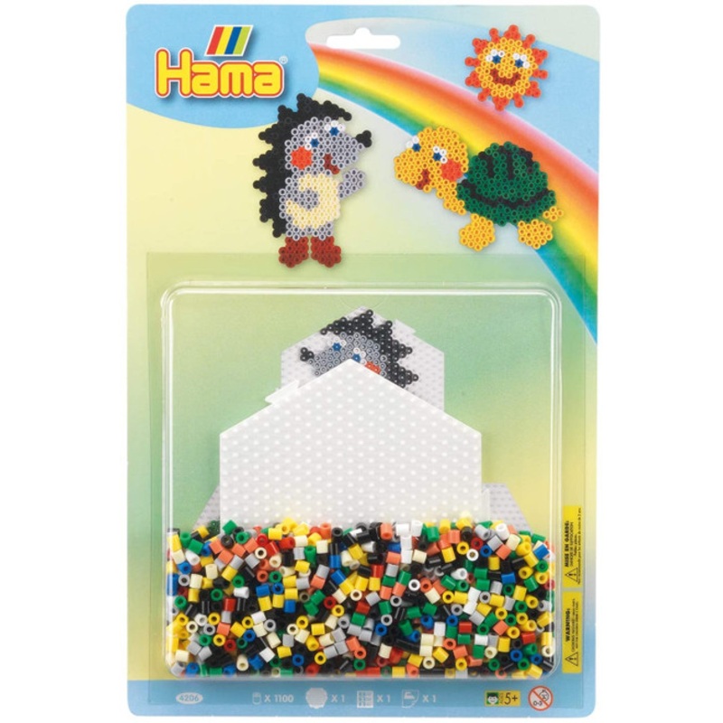 "Hama Beads - Large Blister Pack - Hedgehog and Turtle - 1100 beads"