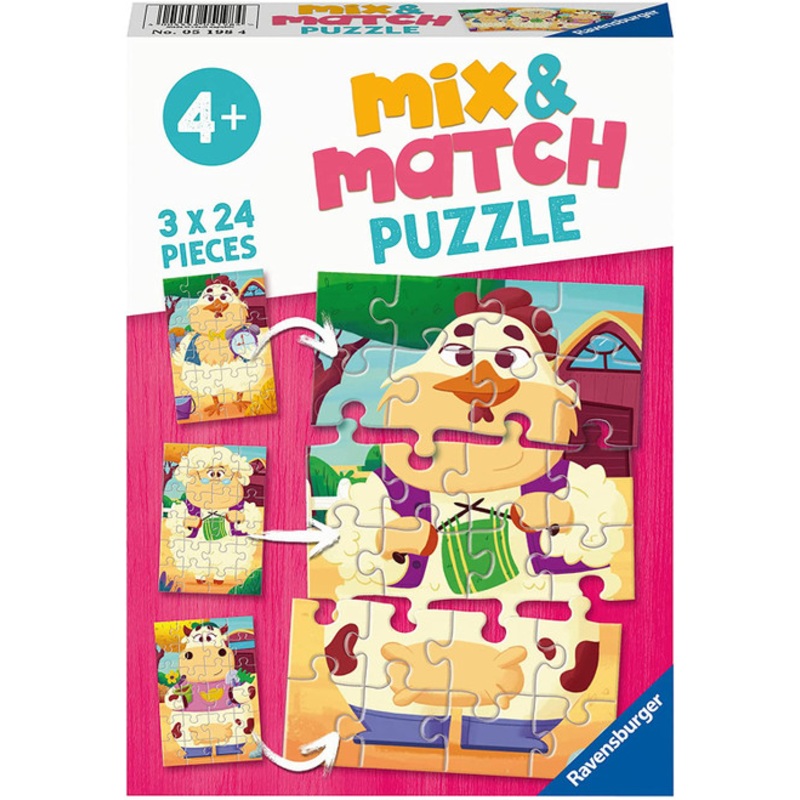 "Ravensburger 3x24pc - My Farm Friends - Mix & Match Puzzle"