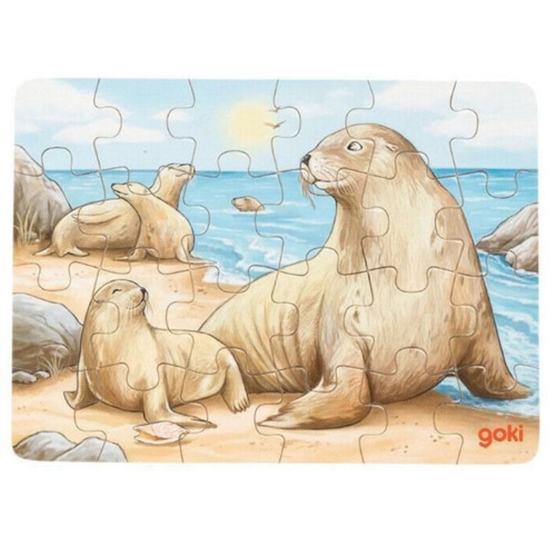 "Goki - Travel Size Mini Australian Animals Puzzle 24pcs - Seal"