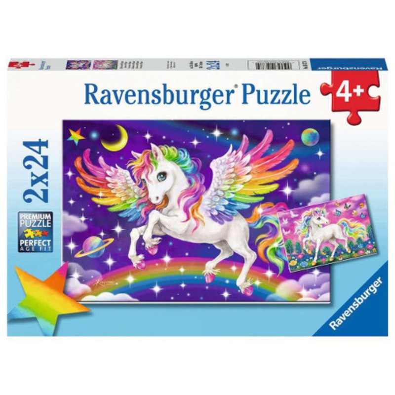 "Ravensburger 2x24pc - Unicorn and Pegasus Puzzle"